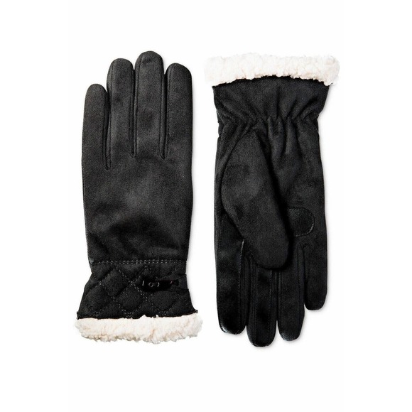 Isotoner Women's smartDRI® Microsuede Touchscreen Gloves Black Size S/M‎ - Picture 1 of 1